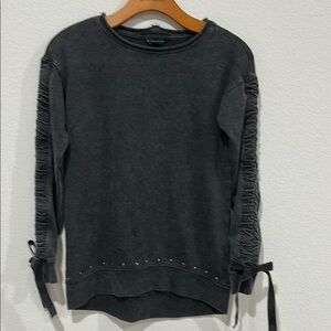 Vintage Rock & Republic Studded Top with Ruched Sleeves